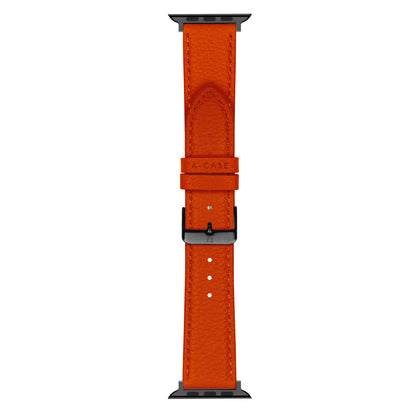 Amur Apple Watch Genuine Leather Strap – Orange/Black