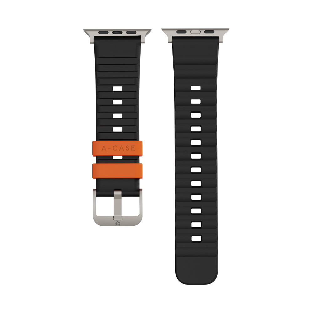 Bodrum Apple Watch Silicone Band Black/Titanium