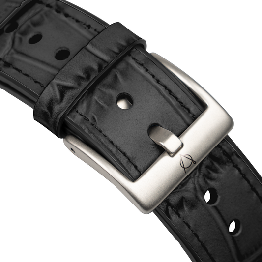 Javan Genuine Leather with Siver Buckle Apple Watch Strap-Blue