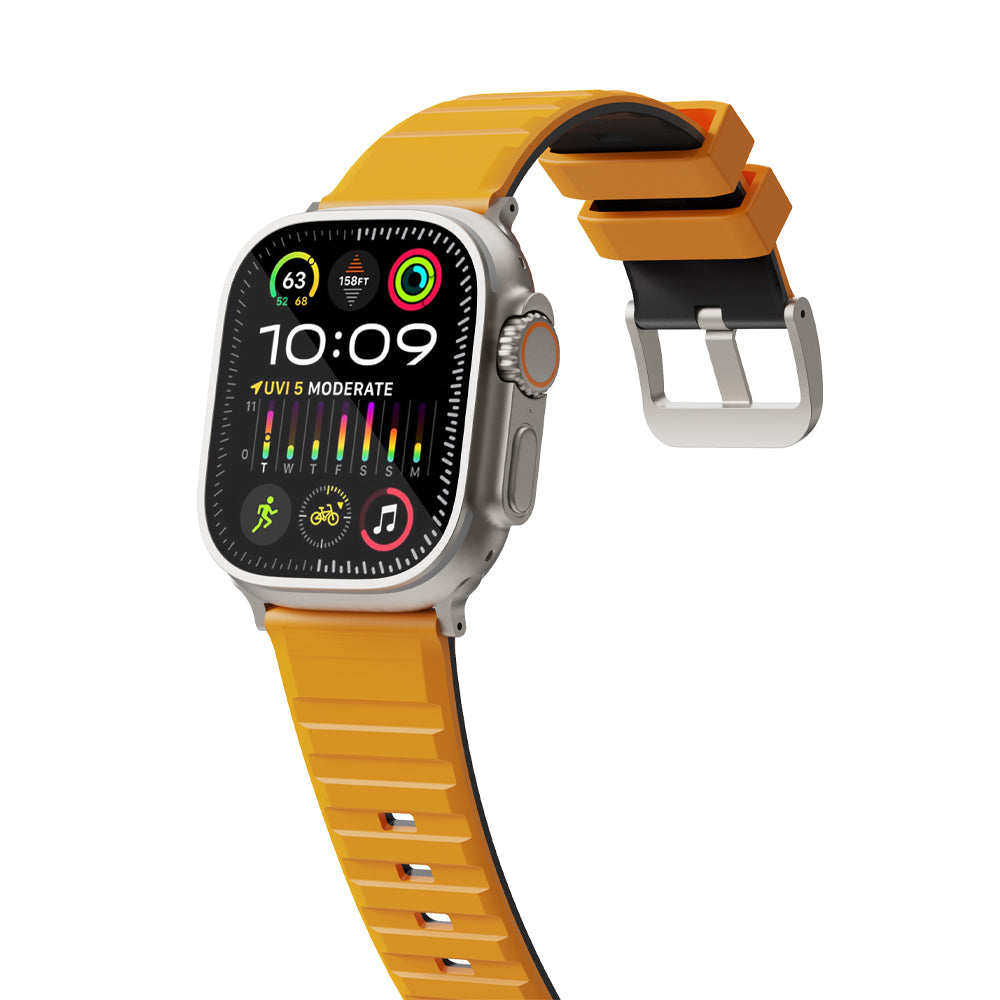 Bodrum Apple Watch Silicone Band Yellow/Titanium
