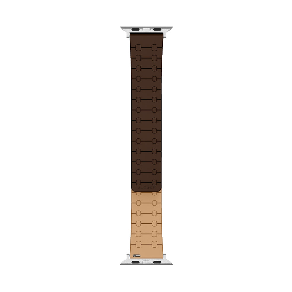 Perge Series Silicone Magnetic Adjustable Loop Strap - A-Case Compatible with Apple Watch Bands (49mm, 45mm, 44mm, 42mm)- Brown