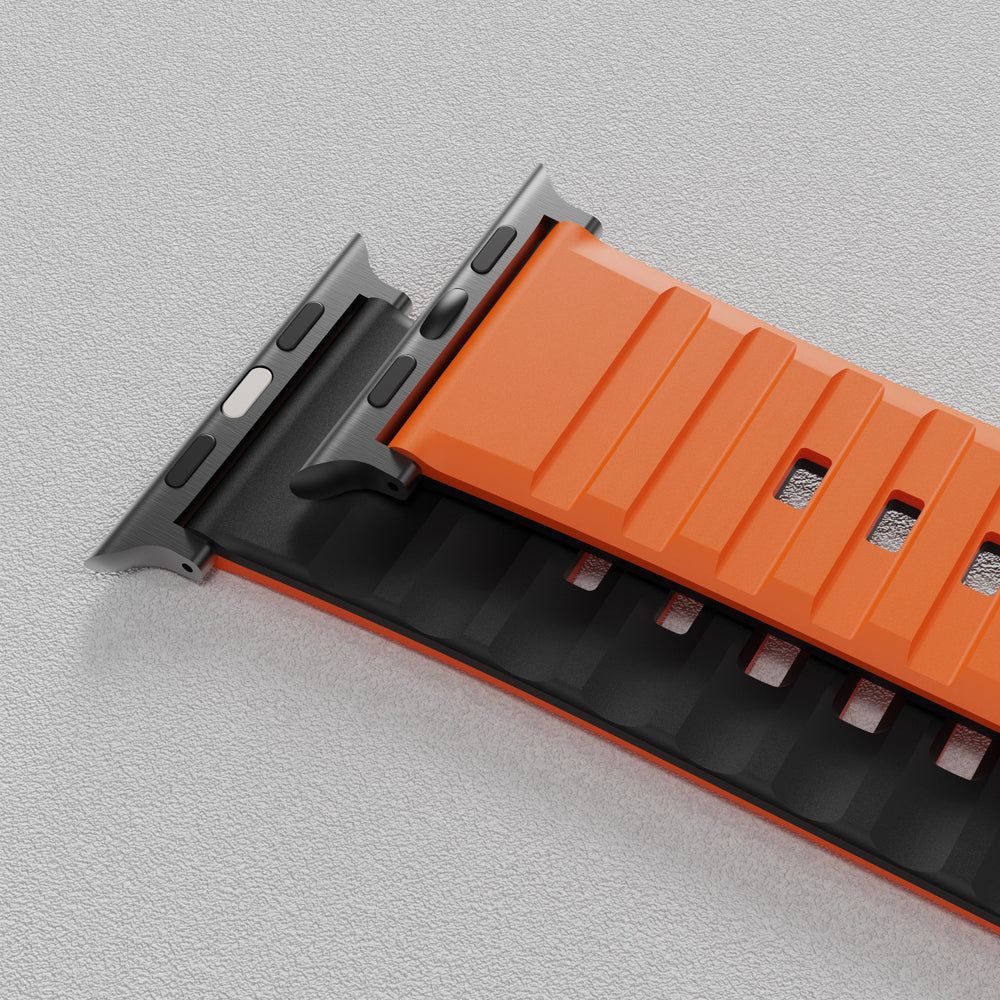Bodrum Apple Watch Silicone Band Orange/Black