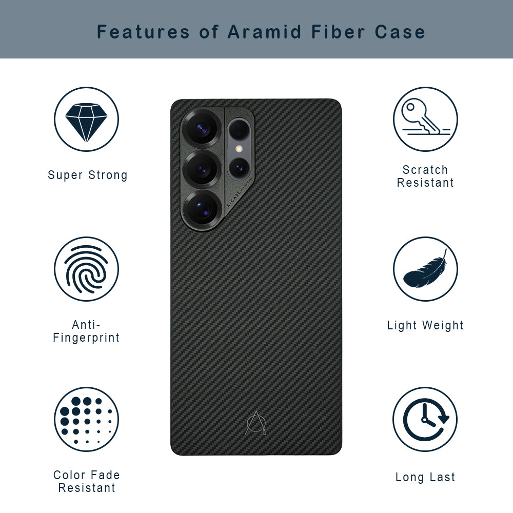Kavar 600D Aramid Fiber Case For Samsung S25 Ultra -Black