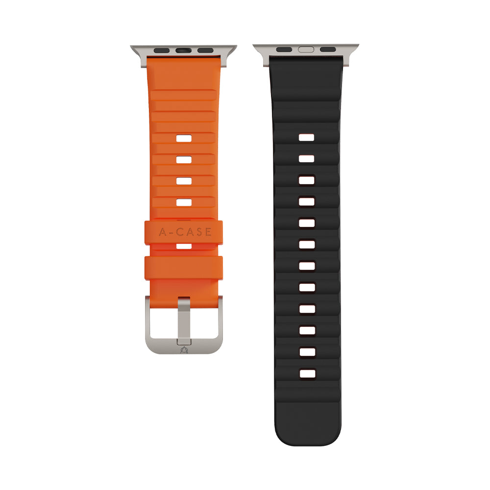 Bodrum Apple Watch Silicone Band Orange/Titanium