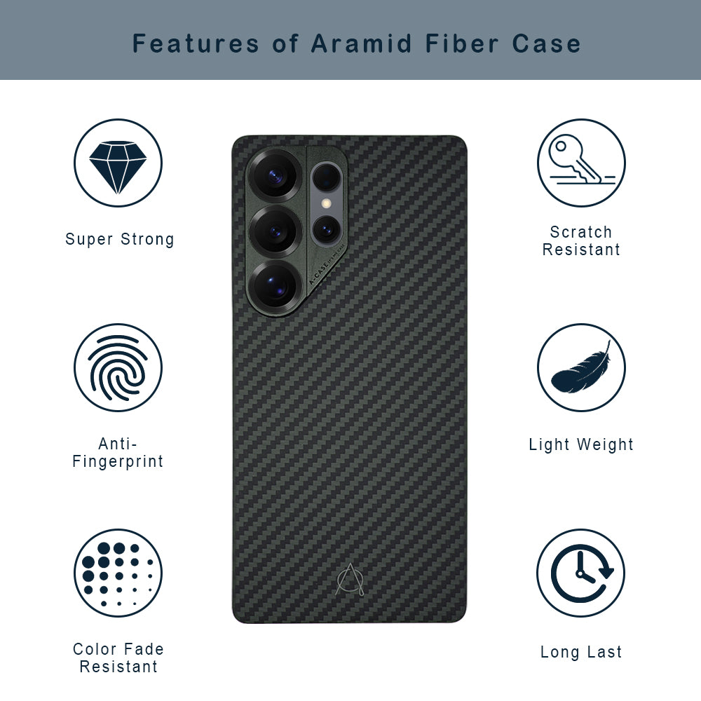 Kavar 1500D Aramid Fiber Case For Samsung S25 Ultra -Black