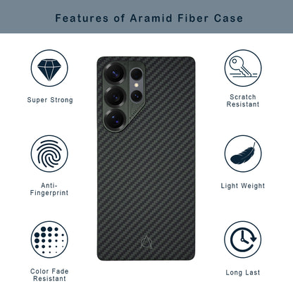 Kavar 1500D Aramid Fiber Case For Samsung S25 Ultra -Black