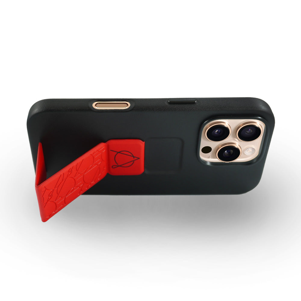 Tank Pro Vegan Leather Case For iPhone 16 Series-Red