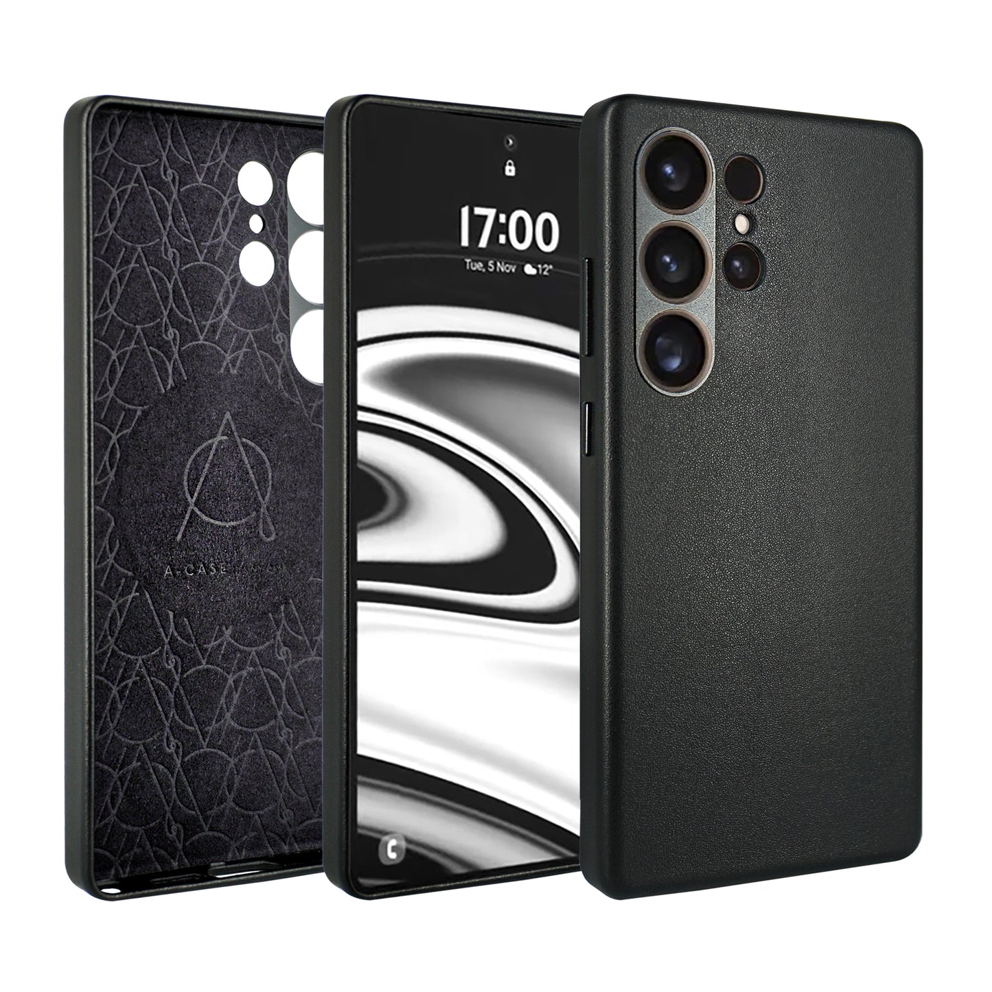Caspian Vegan Leather Case For S25 Ultra - Black