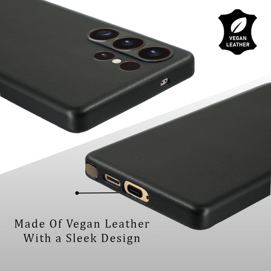 Caspian Vegan Leather Case For S25 Ultra - Black