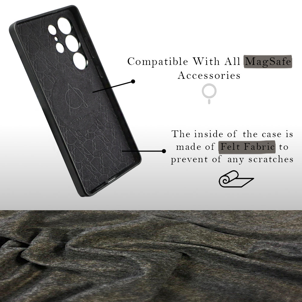 Caspian Vegan Leather Case For S25 Ultra - Black