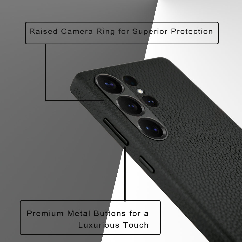 Amur Genuine Leather Case For S25 Ultra – Black