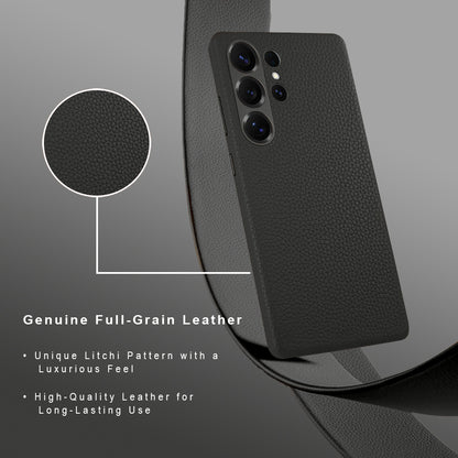 Amur Genuine Leather Case For S25 Ultra – Black