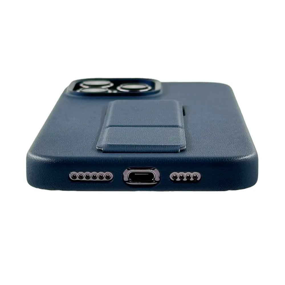 Tank Vegan Leather Case For iPhone 15 Pro Max - Blue