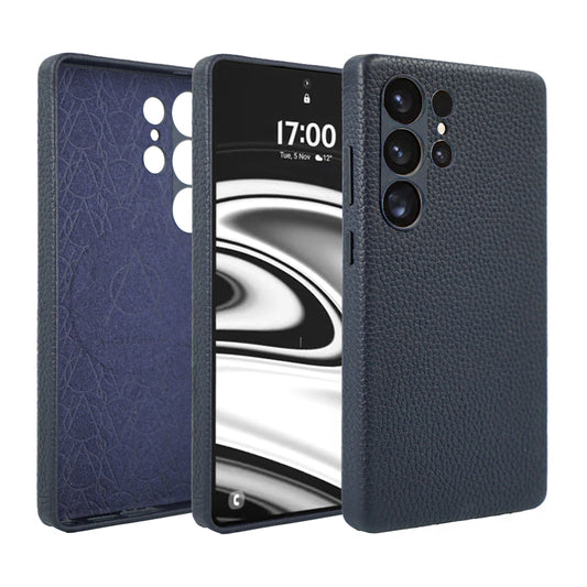 Amur Genuine Leather Case For S25 Ultra – Blue