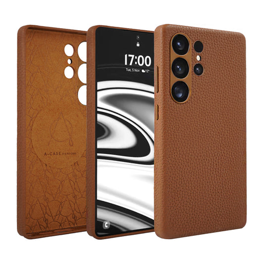 Amur Genuine Leather Case For S25 Ultra – Brown