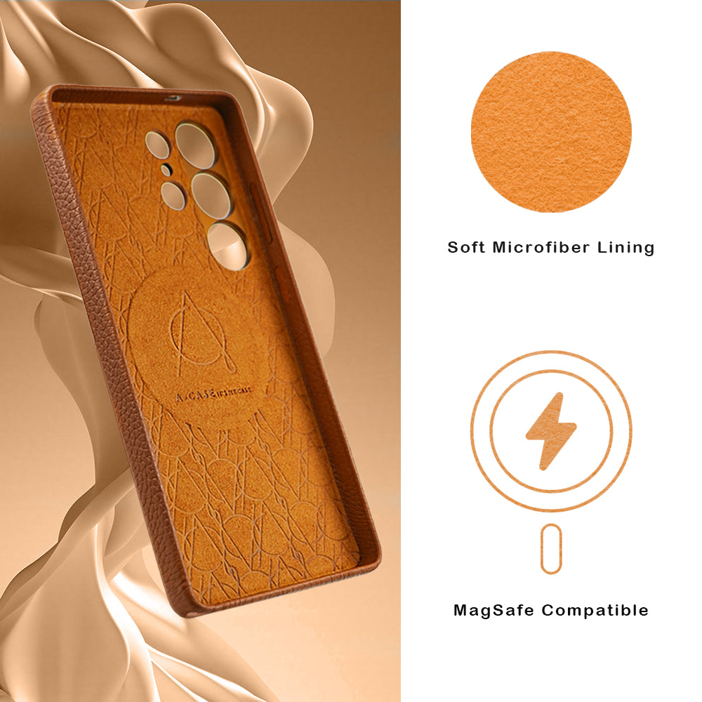 Amur Genuine Leather Case For S25 Ultra – Brown