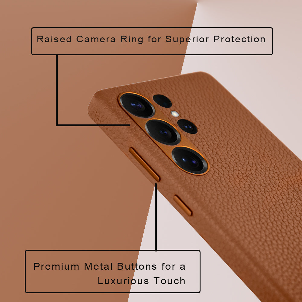 Amur Genuine Leather Case For S25 Ultra – Brown
