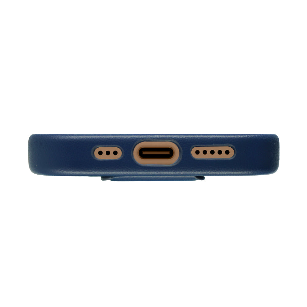 Tank Vegan Leather Case For iPhone 16 Series-Blue