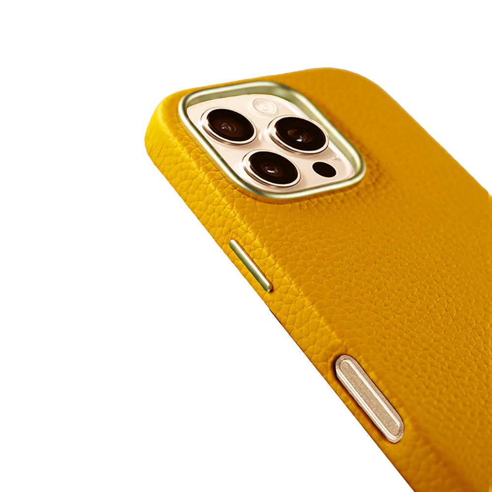Amur Leather Case For iPhone 16 Series – Yellow