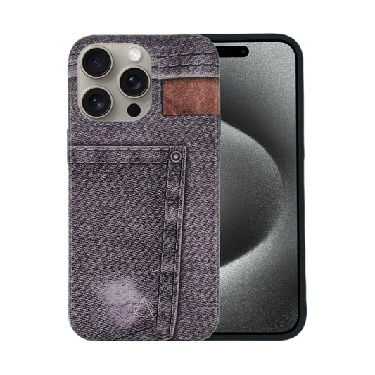 Denim Case For iPhone 15 Series - Gray