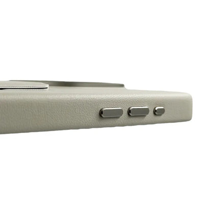 Tank Vegan Leather Case For iPhone 15 Pro Max- Beige