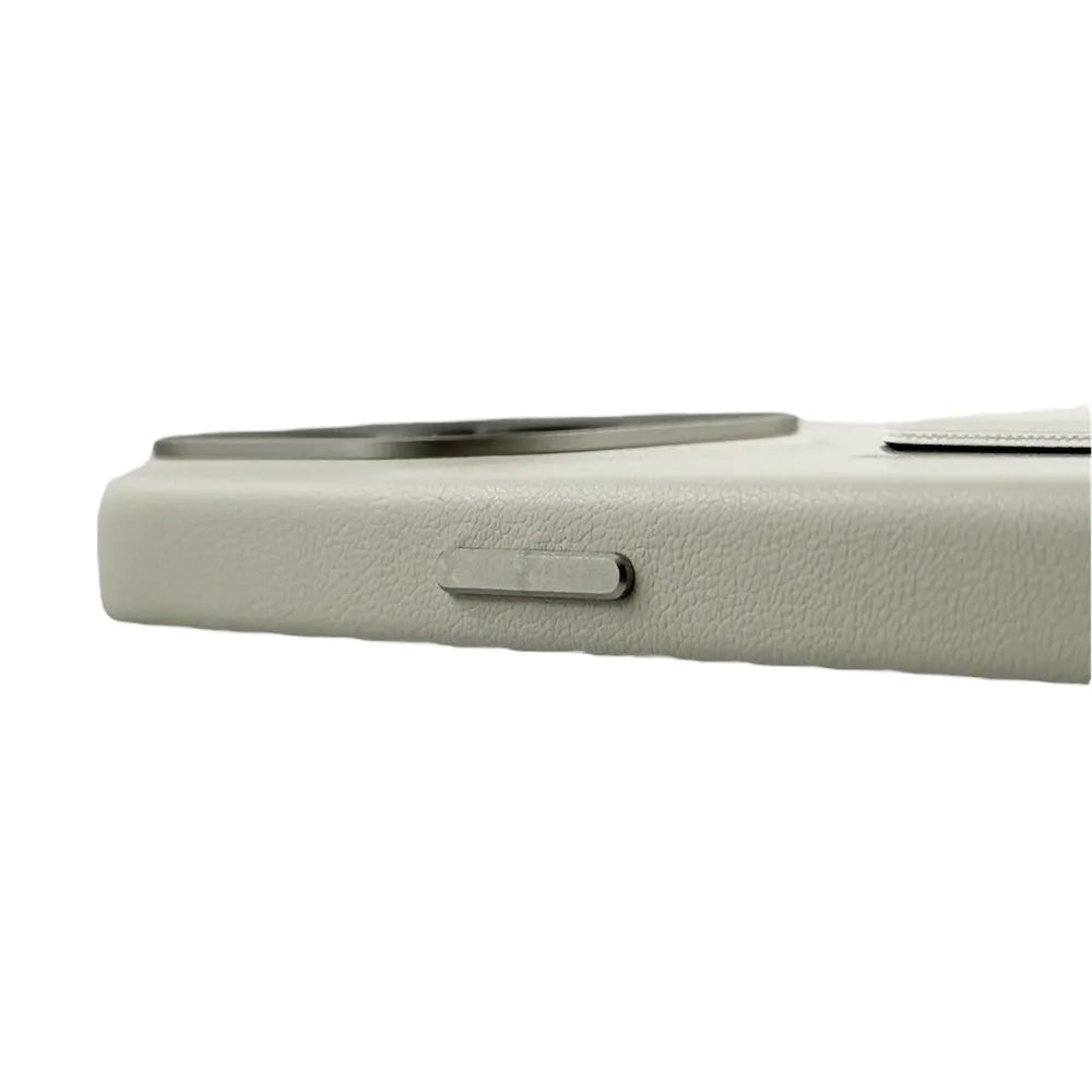 Tank Vegan Leather Case For iPhone 15 Pro Max- Beige