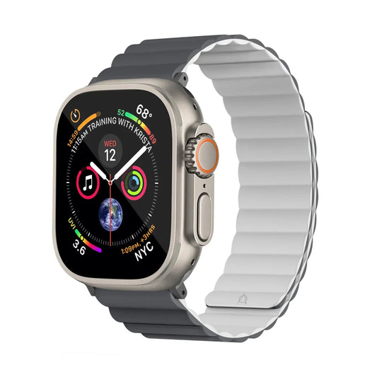 Invix Apple Watch Silicone Magnetic Band-Gray/White