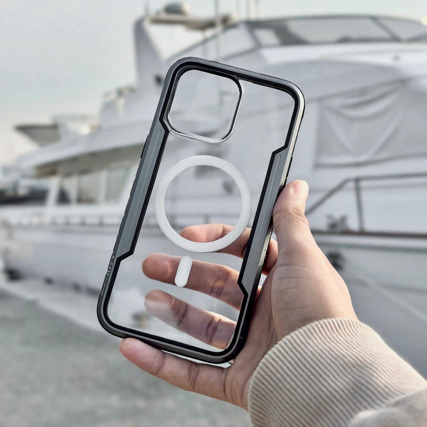 Asker Case For iPhone 15 Pro Max - Black/Silver