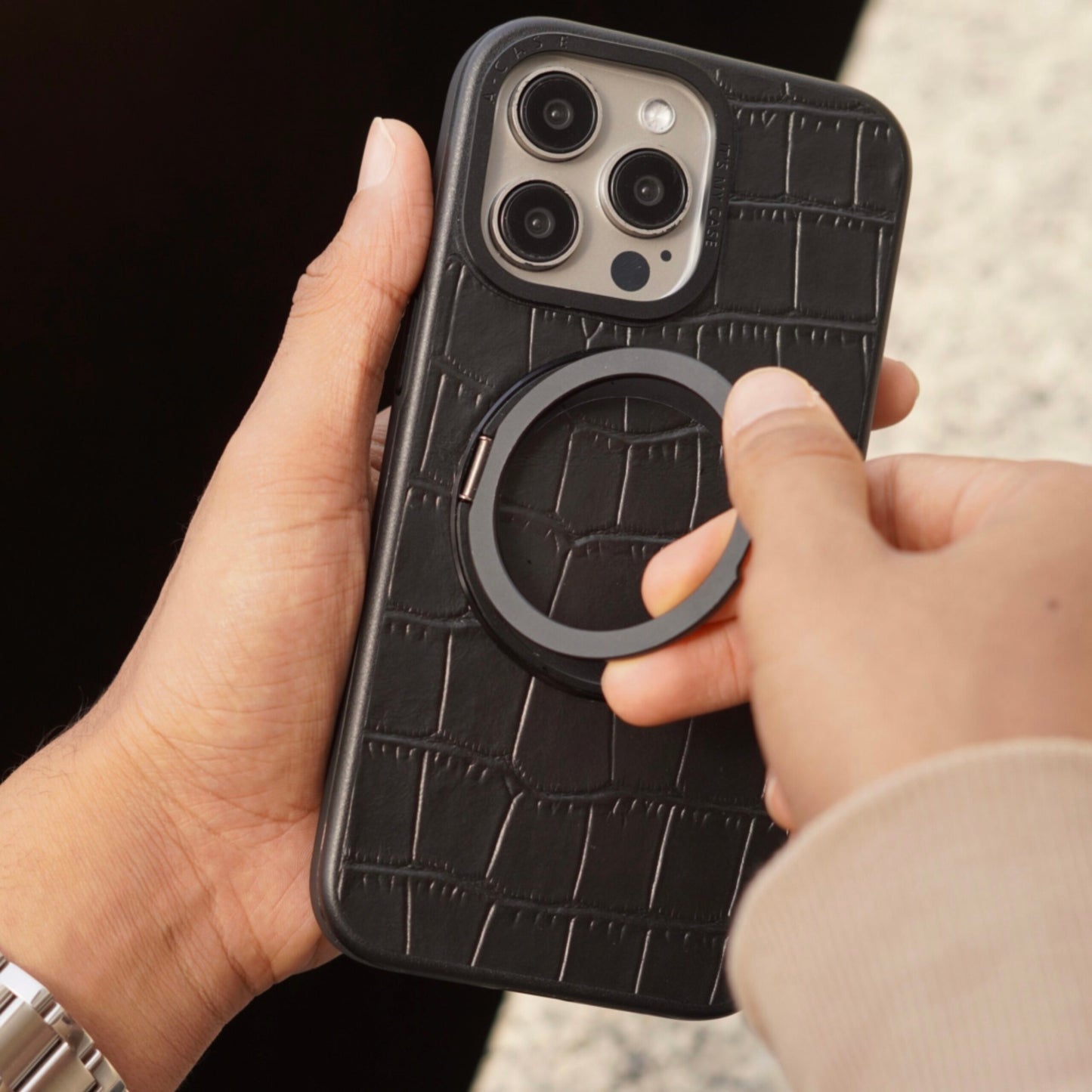 Javan Pro Series For iPhone 15 Pro Max Leather case - Black