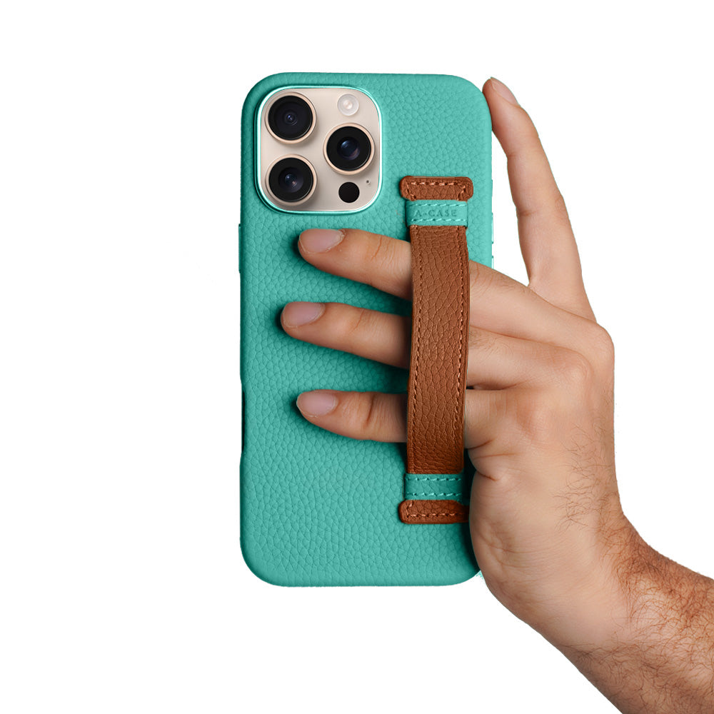 Amur Pro Leather Case For iPhone 16 Series-Tiffany/Brown