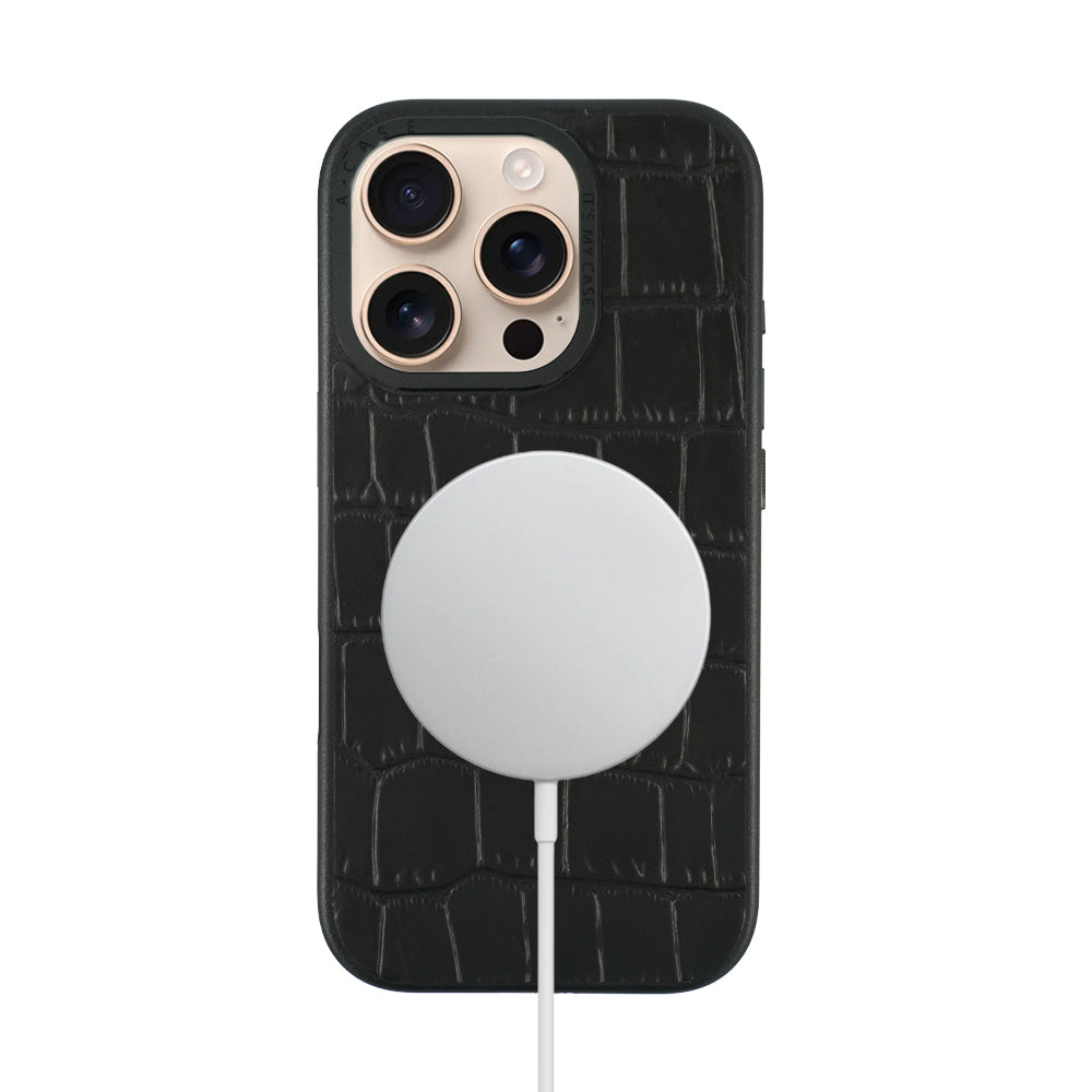 Javan Leather Case For iPhone16 Series – Black