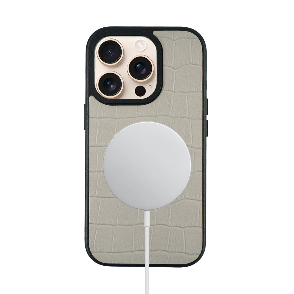 Javan Leather Case For iPhone16 Series – Gray