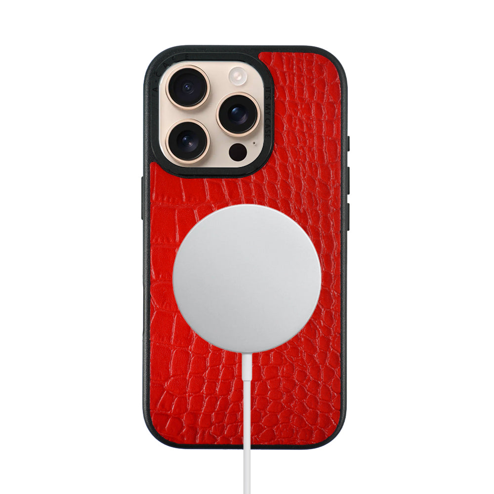 Javan Leather Case For iPhone16 Series – Red
