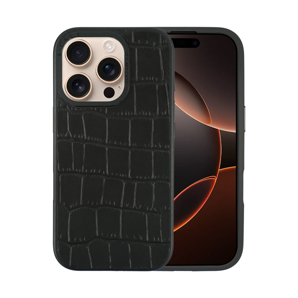 Javan Leather Case For iPhone16 Series – Black