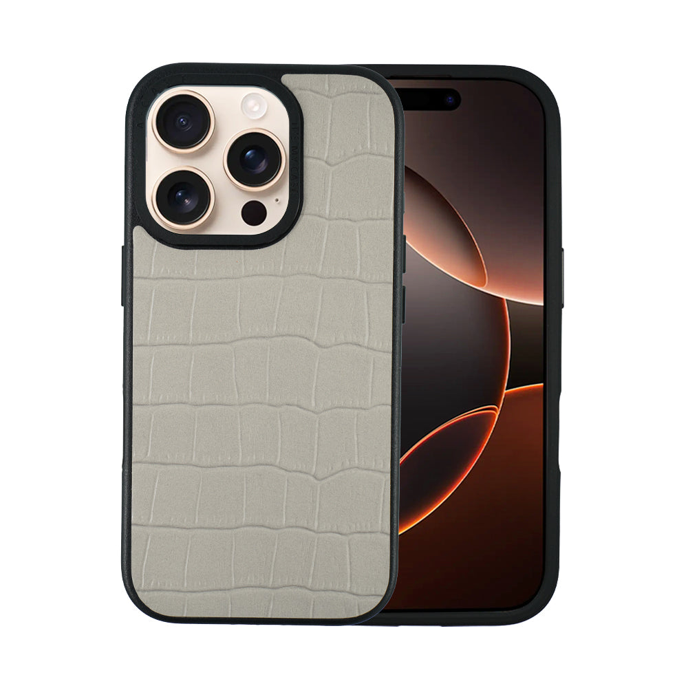 Javan Leather Case For iPhone16 Series – Gray