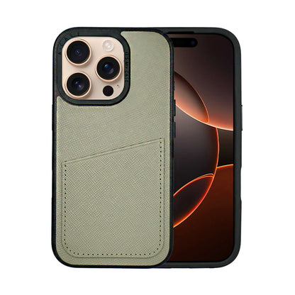Ambar Leather Case For iPhone 16 Series – Gray