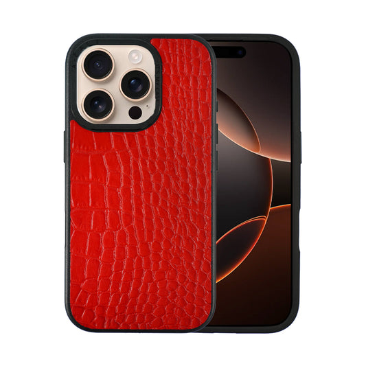 Javan Leather Case For iPhone16 Series – Red