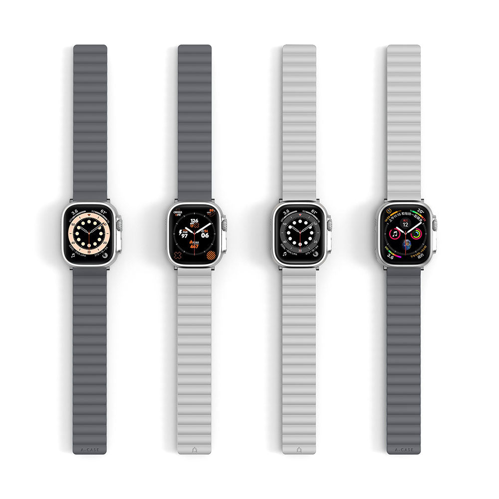 Invix Apple Watch Silicone Magnetic Band-Gray/White
