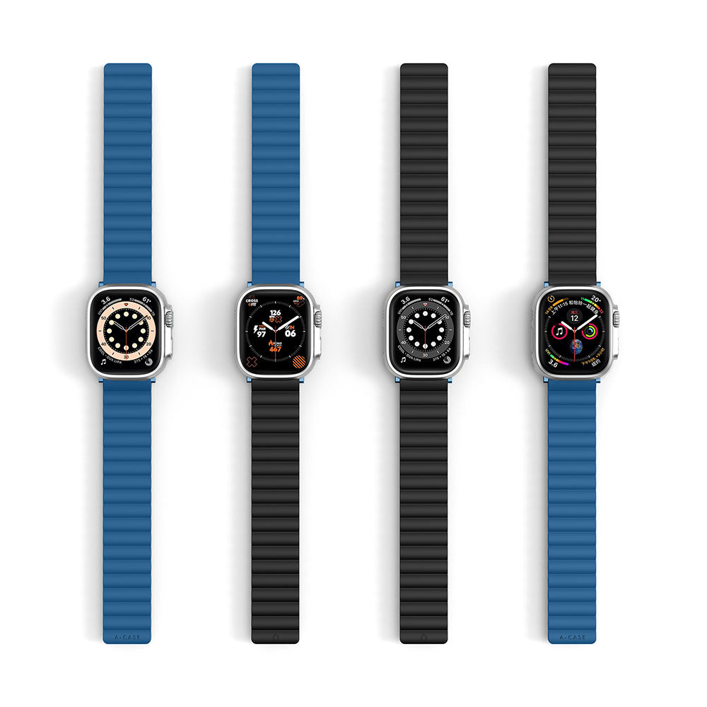 Invix Apple Watch Silicone Magnetic Band-Blue/Black