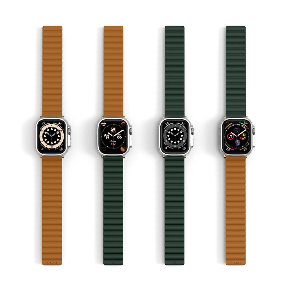 Invix Apple Watch Silicone Magnetic Band-Brown/Green