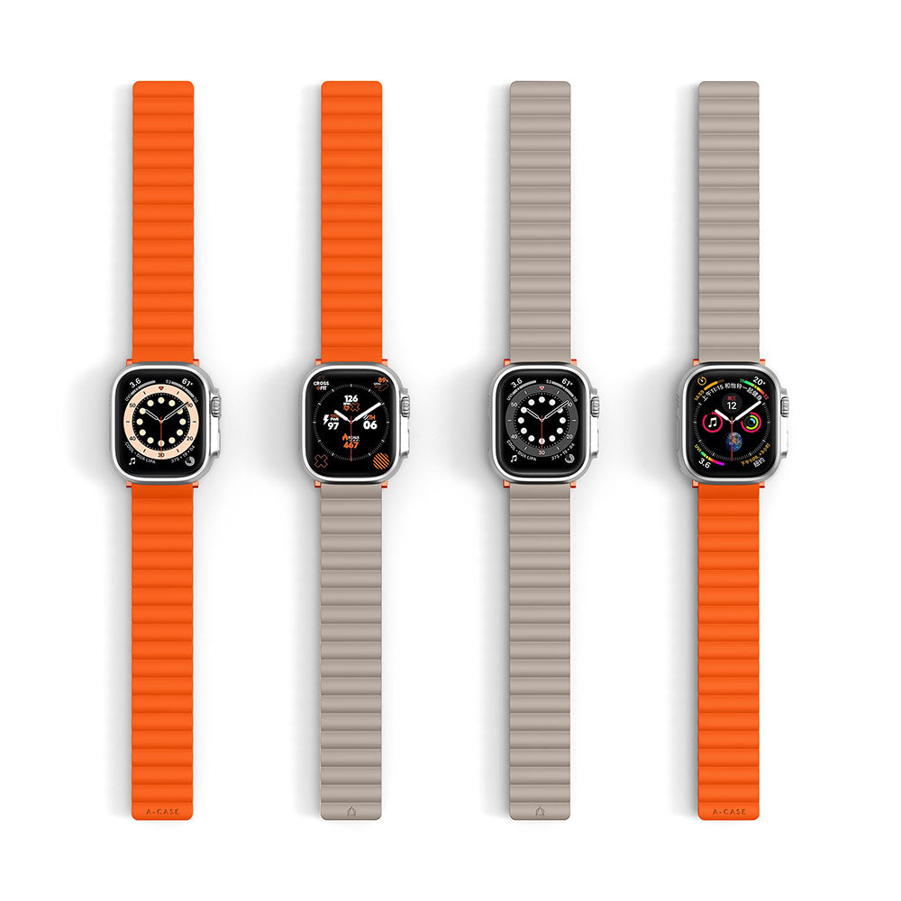Invix Apple Watch Silicone Magnetic Band-Orange/Gray