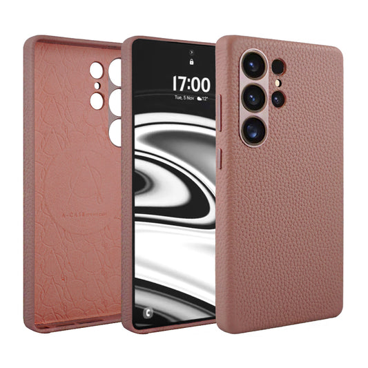 Amur Genuine Leather Case For S25 Ultra – Pink