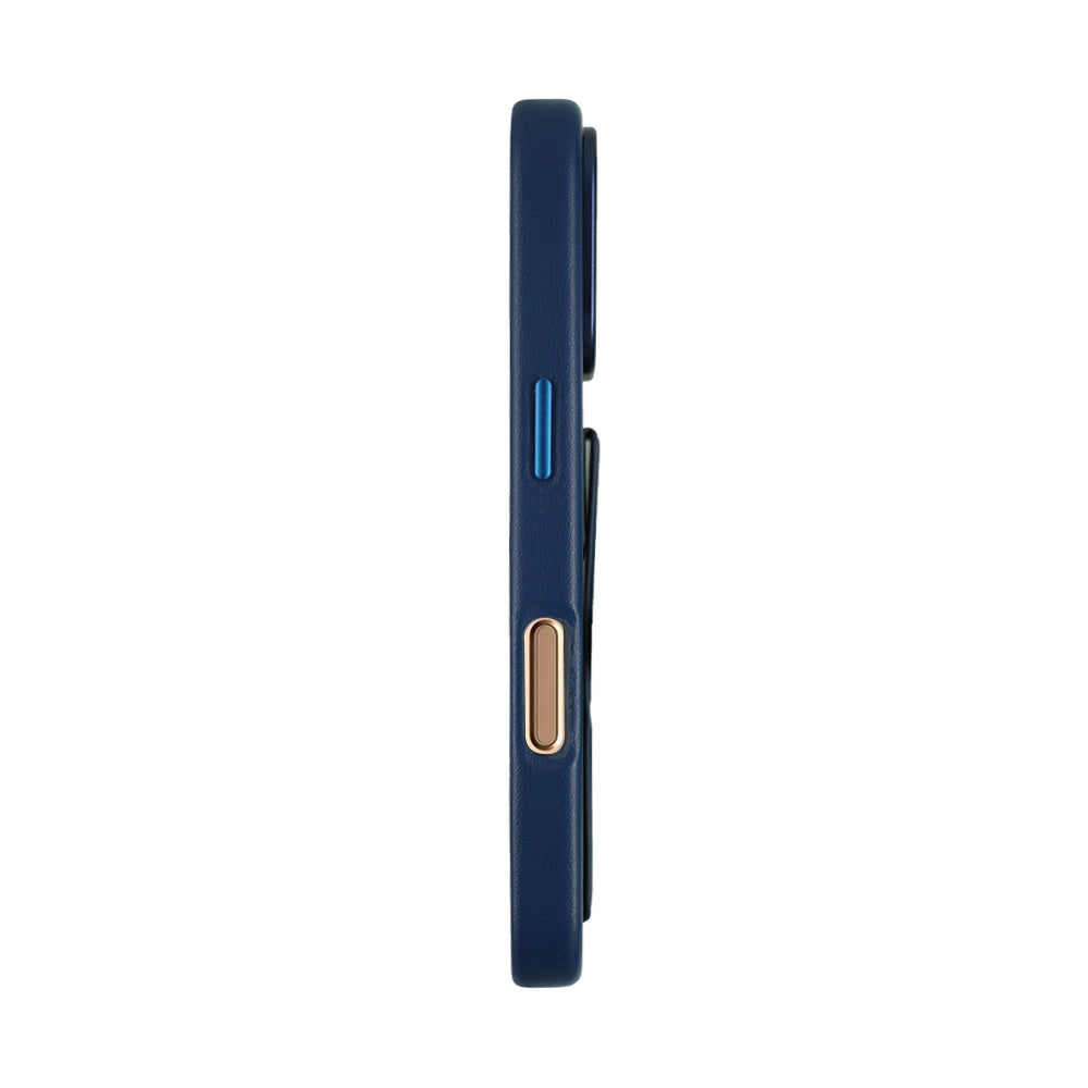 Tank Vegan Leather Case For iPhone 16 Series-Blue