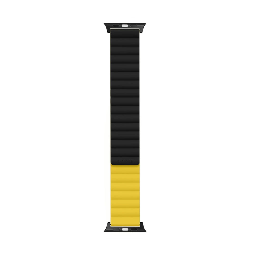 Invix Apple Watch Silicone Magnetic Band-Black/Yellow