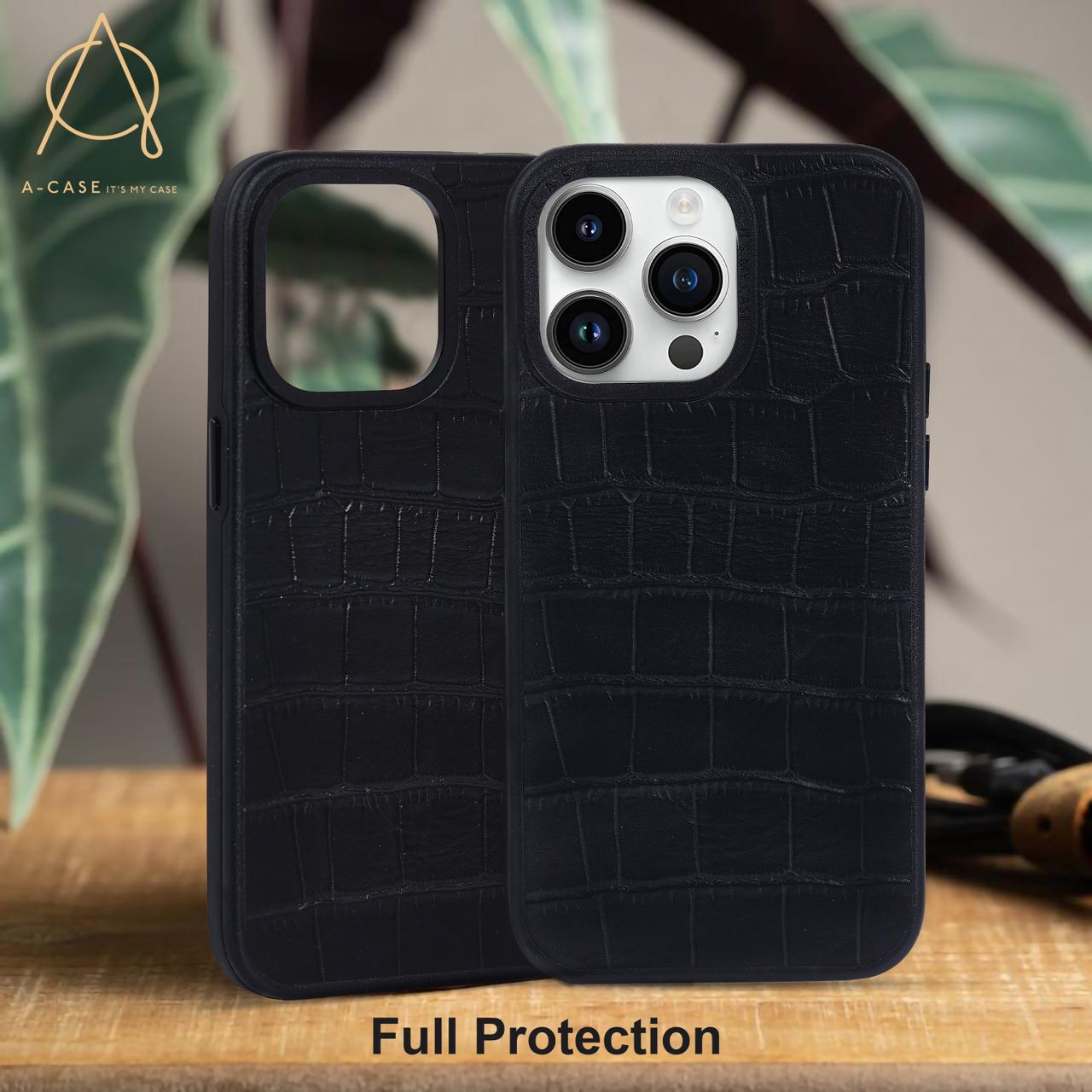 Javan Leather Case For iPhone 15 Series – Black