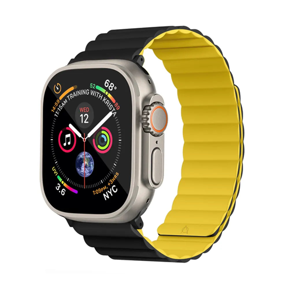 Invix Apple Watch Silicone Magnetic Band-Orange/Gray