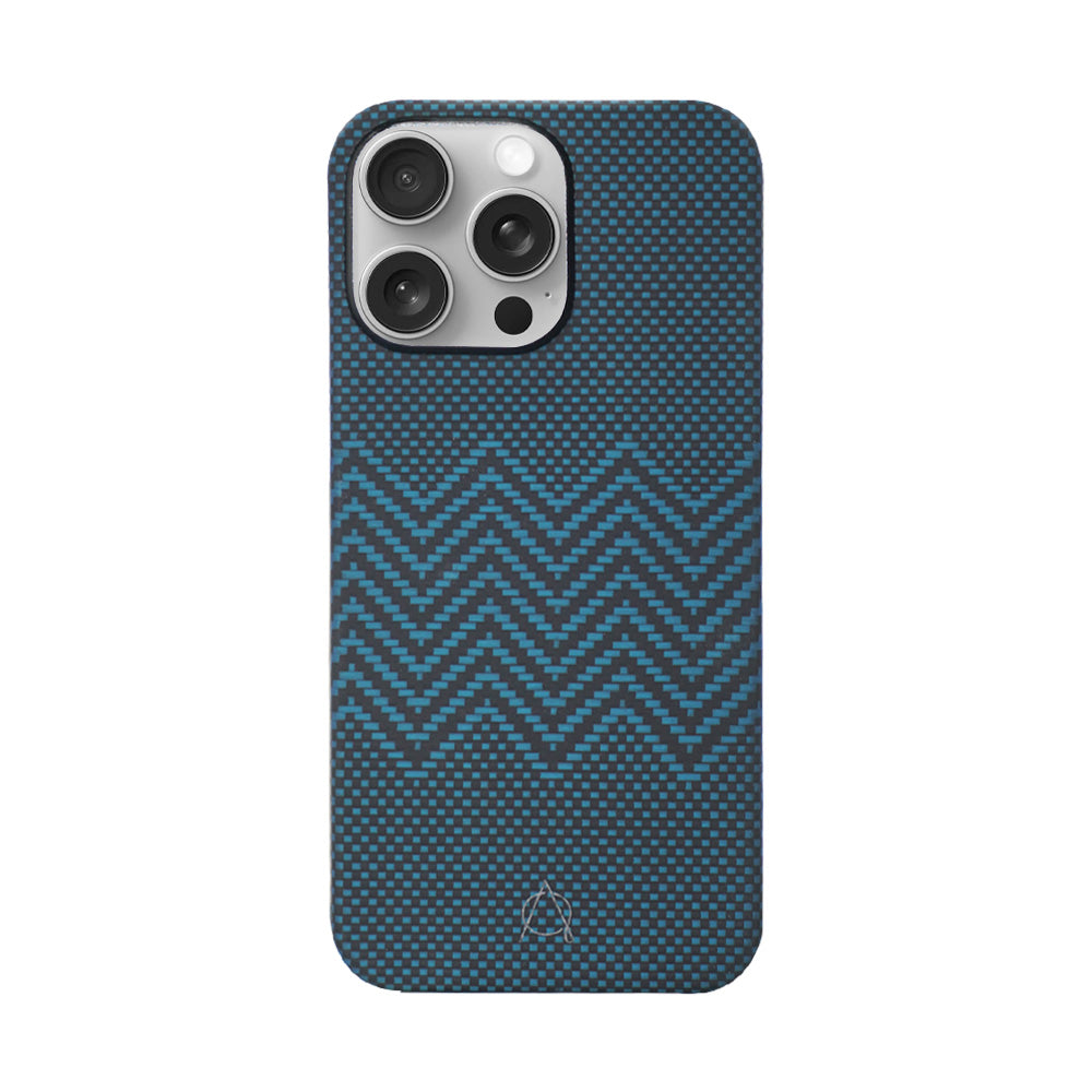 Zikzak Aramid Fiber Case For iPhone 15 Pro Max - Blue
