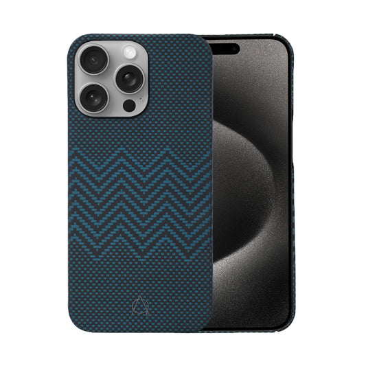 Zikzak Aramid Fiber Case For iPhone 15 Pro Max - Blue