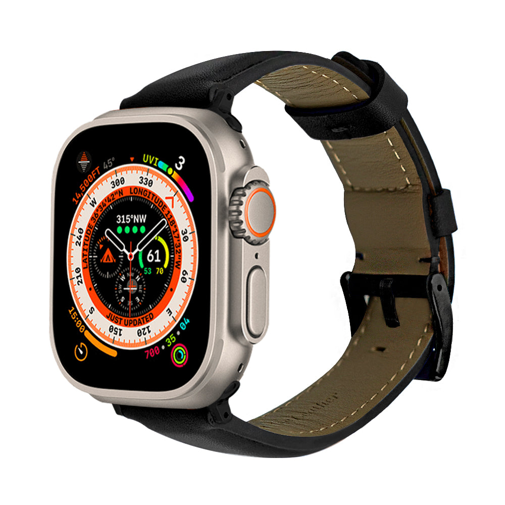 Elmas American Leather Apple Watch Strap with Black Buckle-Brown