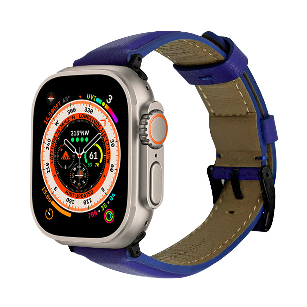 Elmas American Leather Apple Watch Strap with Black Buckle-Brown